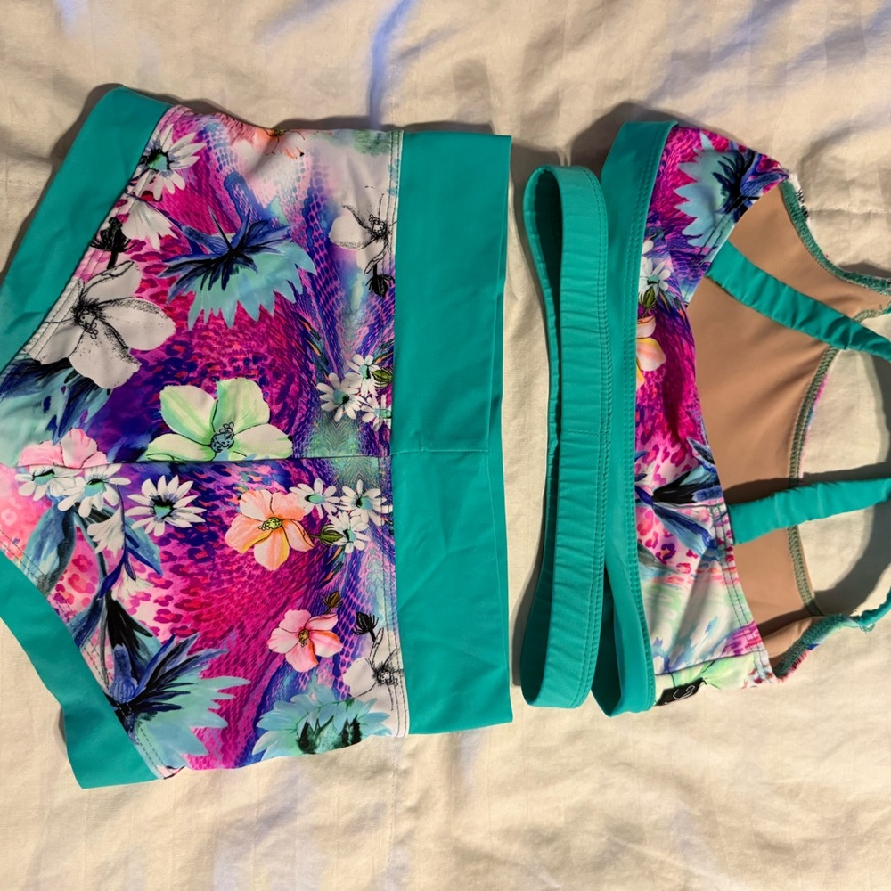 Floral Kids 2 Piece Dance Outfit